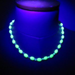 Uranium glass bead Necklace